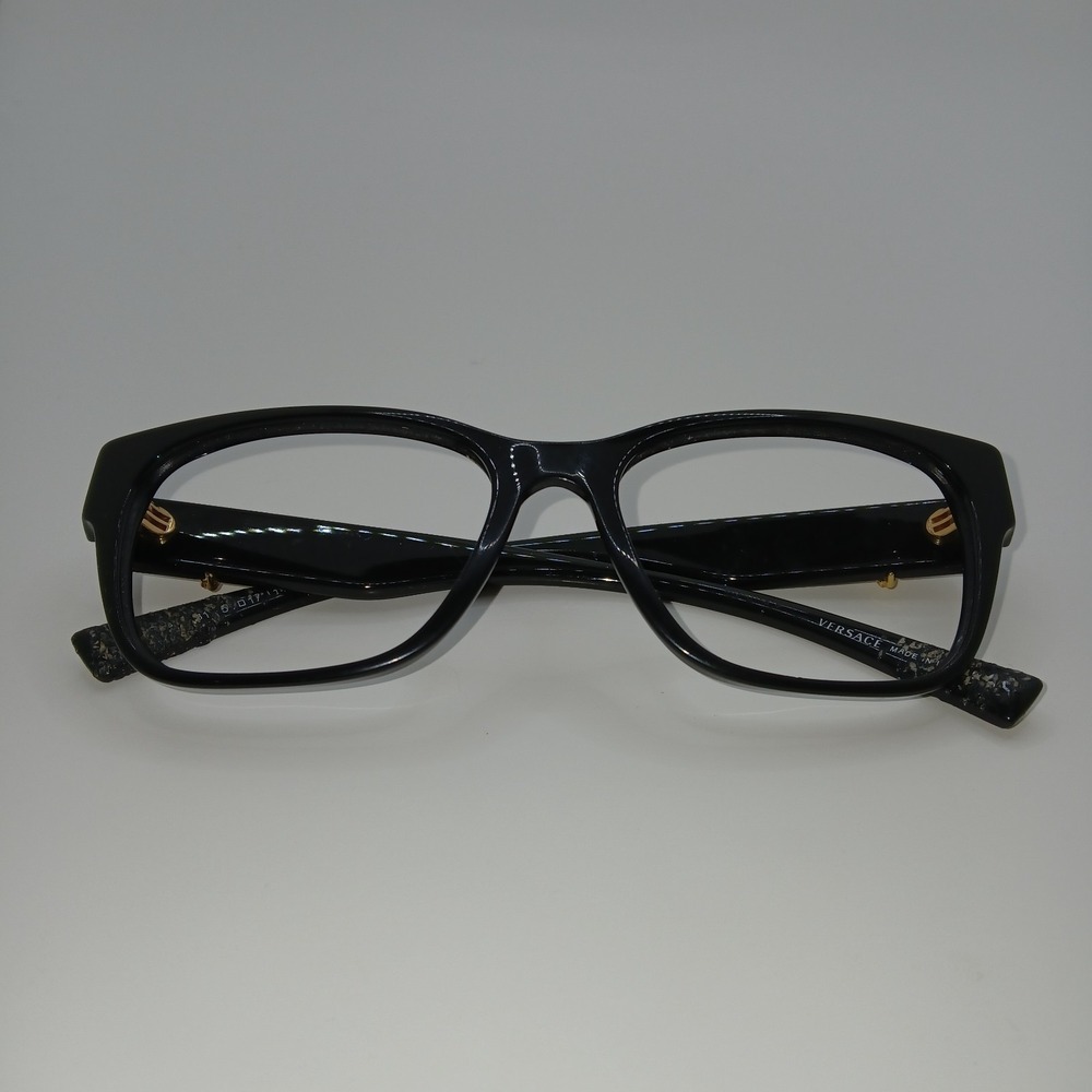 Versace Womens Eyeglasses Frame Black V Logo Cat Eye Full Rim 51-17-140 mm